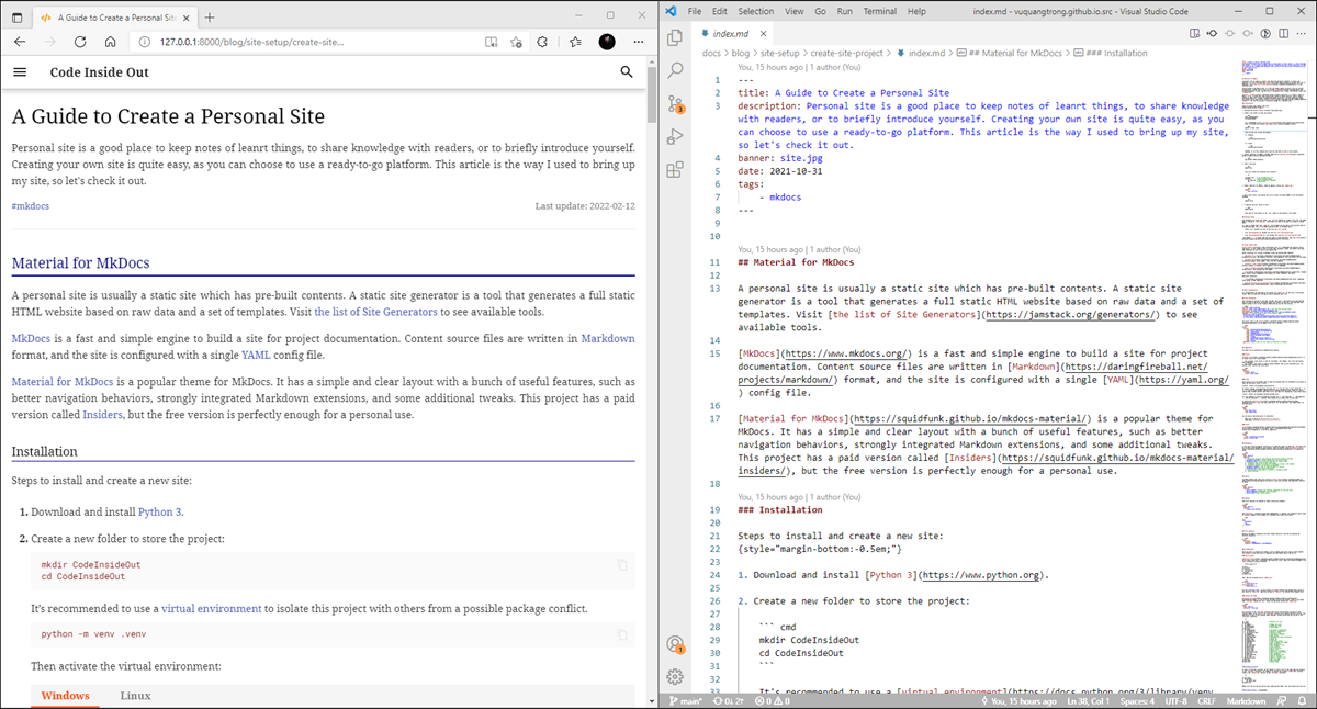 Writing a post using Visual Studio Code